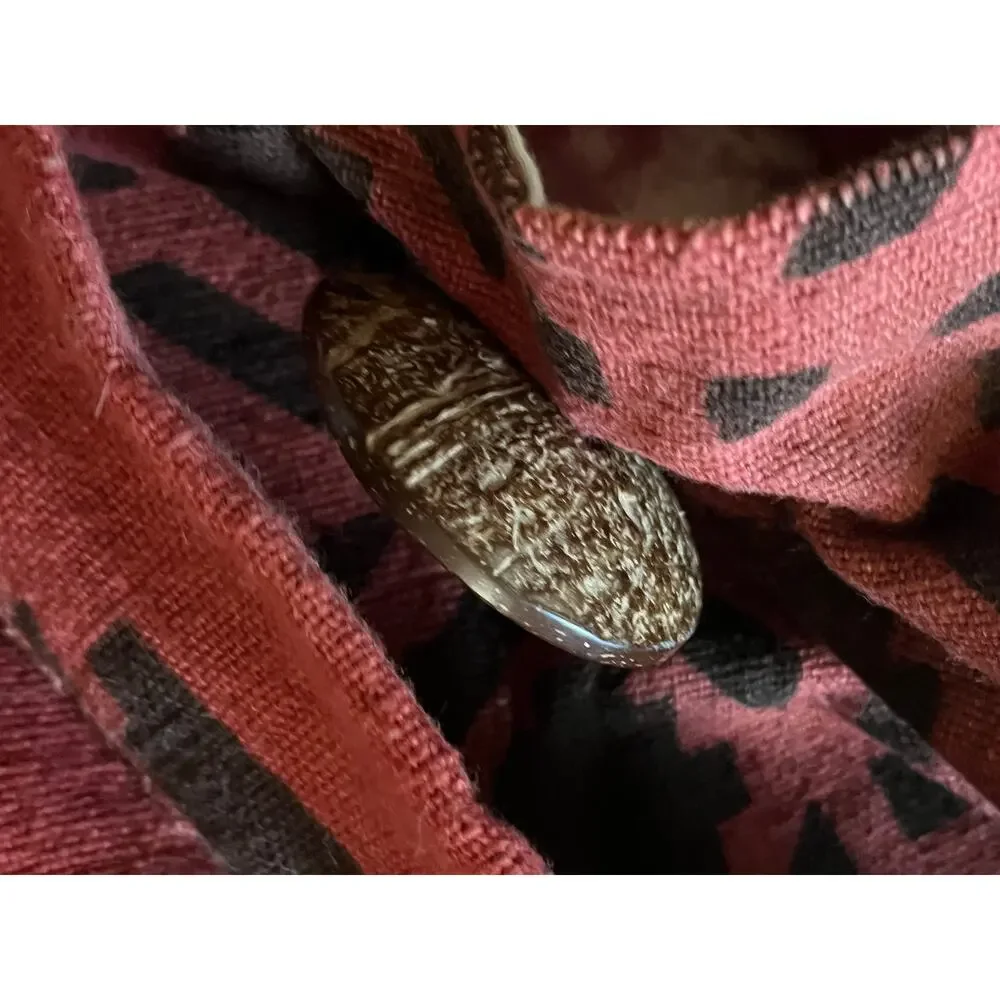 Boho Handmade Burgundy Black African Pattern Cloth Bag